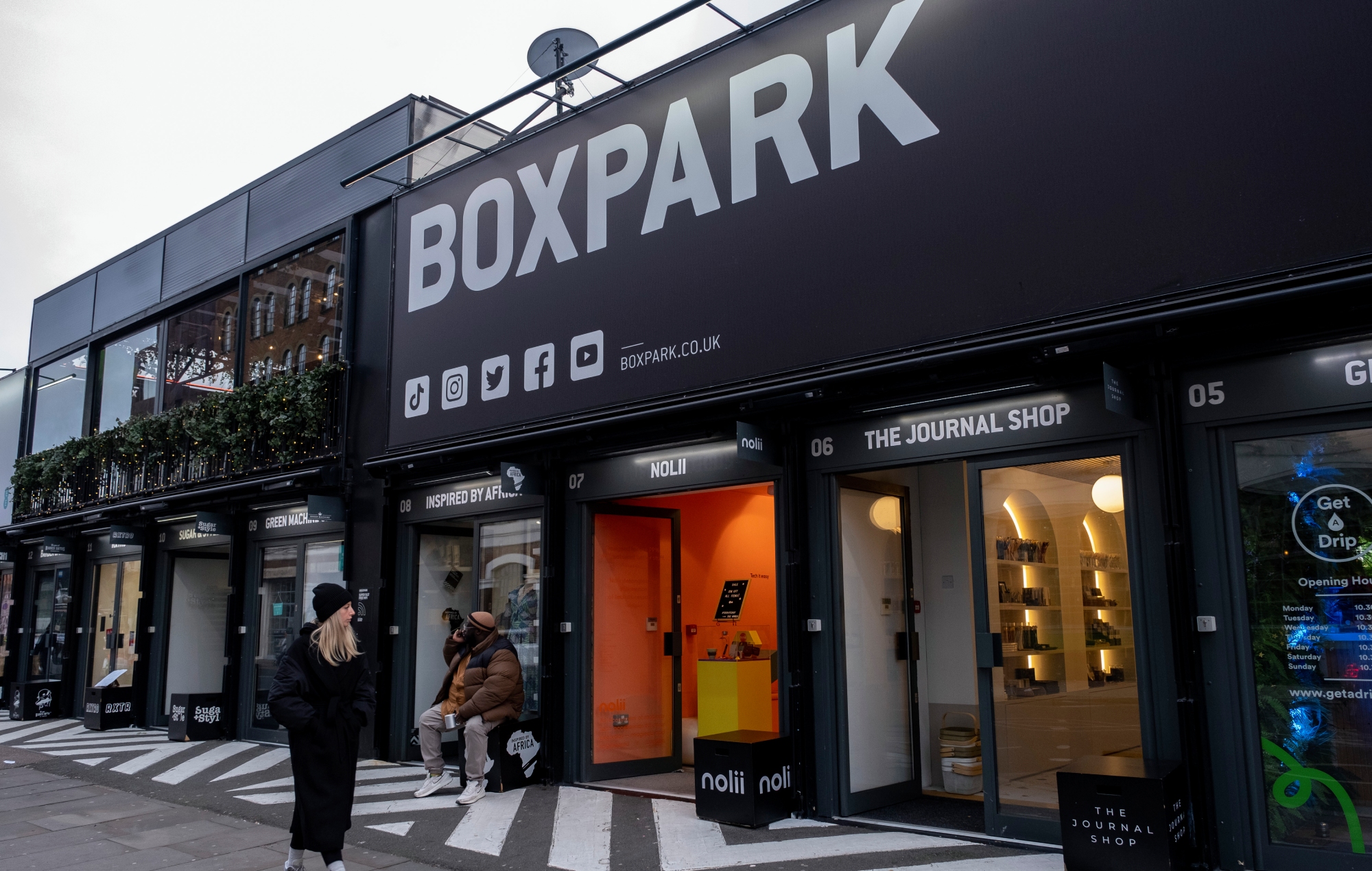 Boxpark Shoreditch pop-up space in Hackney, London
